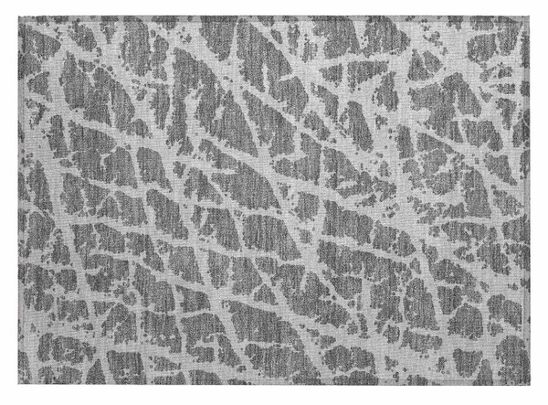 2' X 3' Charcoal Abstract Washable Non Skid Indoor Outdoor Area Rug N270-559253