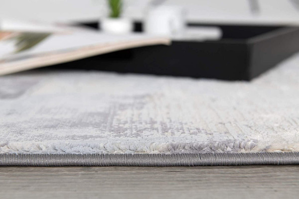 6' X 9' Gray Abstract Power Loom Area Rug N270-393586