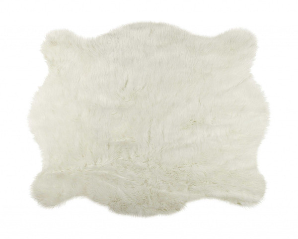 4' X 5' Polar Bear Off White Faux Hide Area Rug N270-328302