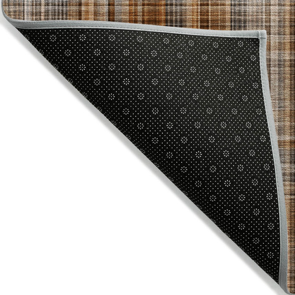8' X 10' Terra Cotta Plaid Washable Non Skid Indoor Outdoor Area Rug N270-561945