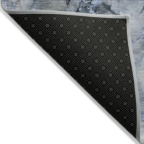 2' X 3' Blue and Gray Abstract Washable Non Skid Indoor Outdoor Area Rug N270-560393