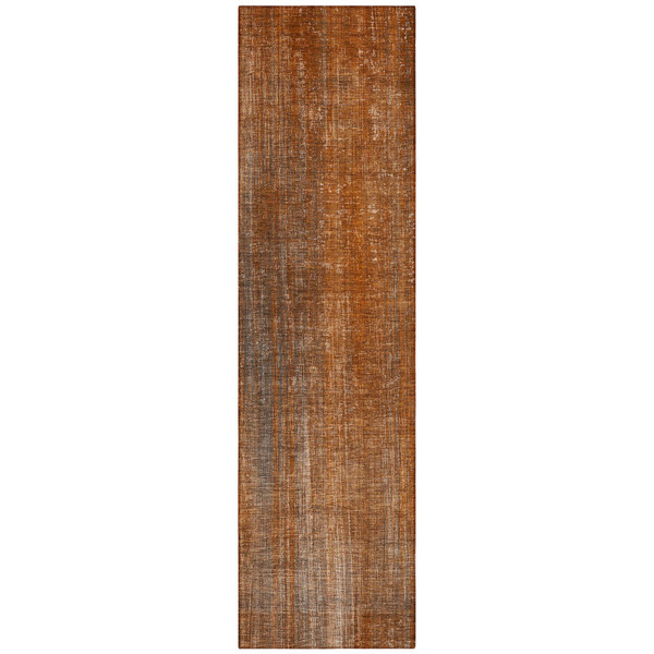 8' Runner Orange Striped Washable Non Skid Indoor Outdoor Runner Rug N270-562606