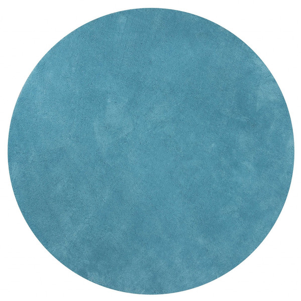 6' Highlighter Blue Round Indoor Shag Rug N270-352616