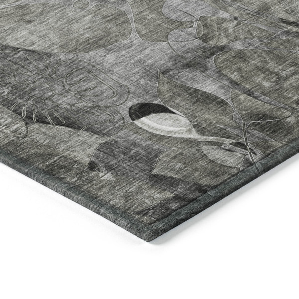 8' X 10' Gray Abstract Washable Indoor Outdoor Area Rug N270-563049