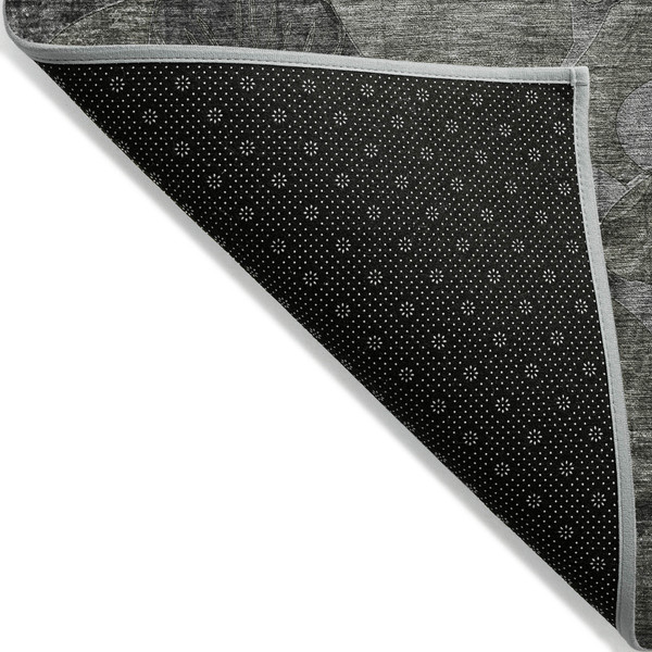 8' X 10' Gray Abstract Washable Indoor Outdoor Area Rug N270-563049