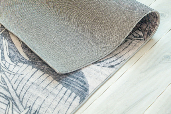 5' X 8' Gray and Brown Floral Distressed Area Rug N270-530580