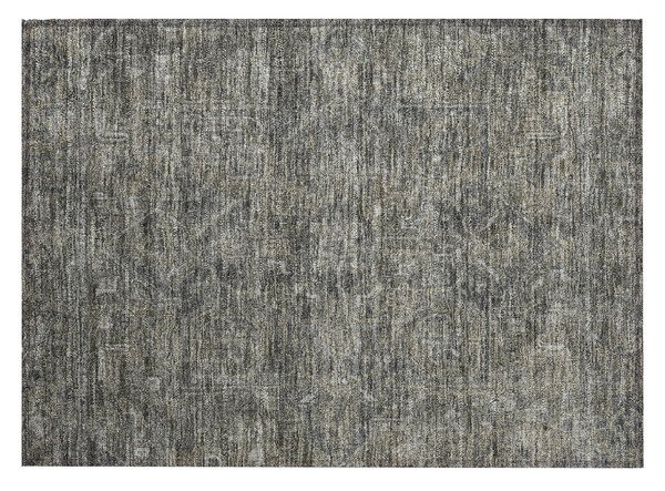 2' X 3' Brown and Black Oriental Washable Non Skid Indoor Outdoor Area Rug N270-563817