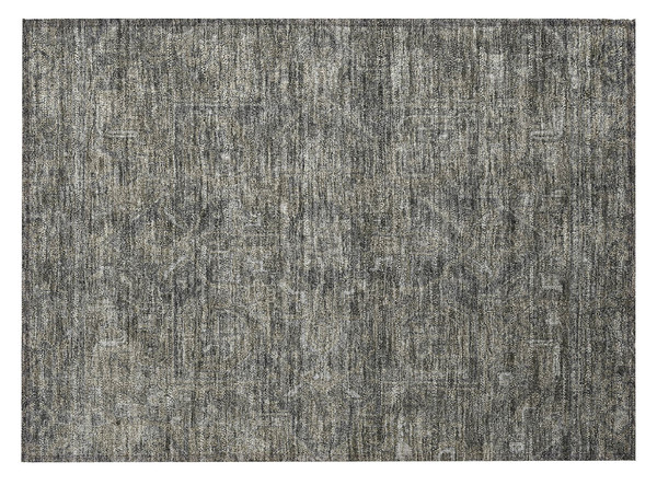 2' X 3' Brown and Black Oriental Washable Non Skid Indoor Outdoor Area Rug N270-563817