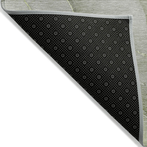 2' X 3' Olive Green Abstract Washable Non Skid Indoor Outdoor Area Rug N270-559820