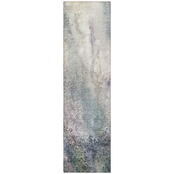 8' Runner Ivory Abstract Washable Non Skid Indoor Outdoor Runner Rug N270-559578