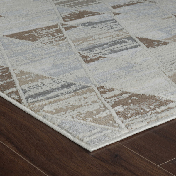 5' X 8' Beige and Brown Abstract Distressed Area Rug N270-558853