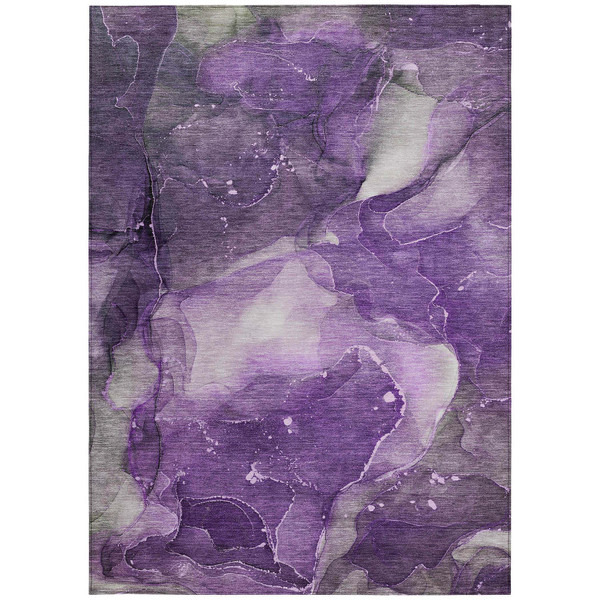 3' X 5' Purple Abstract Washable Non Skid Indoor Outdoor Area Rug N270-560522