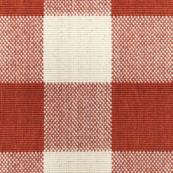 8' X 8' Red and Ivory Round Geometric Stain Resistant Indoor Outdoor Area Rug N270-507132