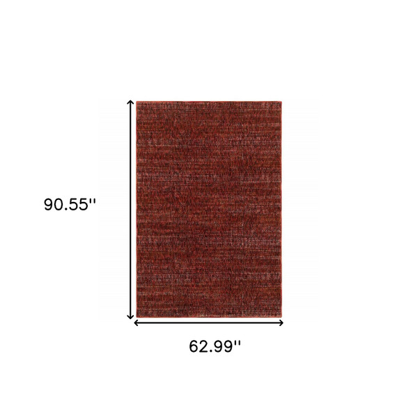 5' X 7' Red and Gray Power Loom Area Rug N270-510266
