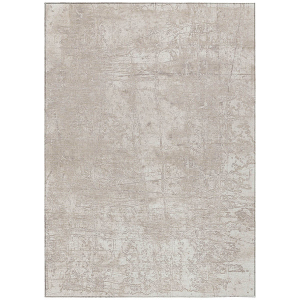 8' X 10' Ivory Abstract Washable Non Skid Indoor Outdoor Area Rug N270-563121