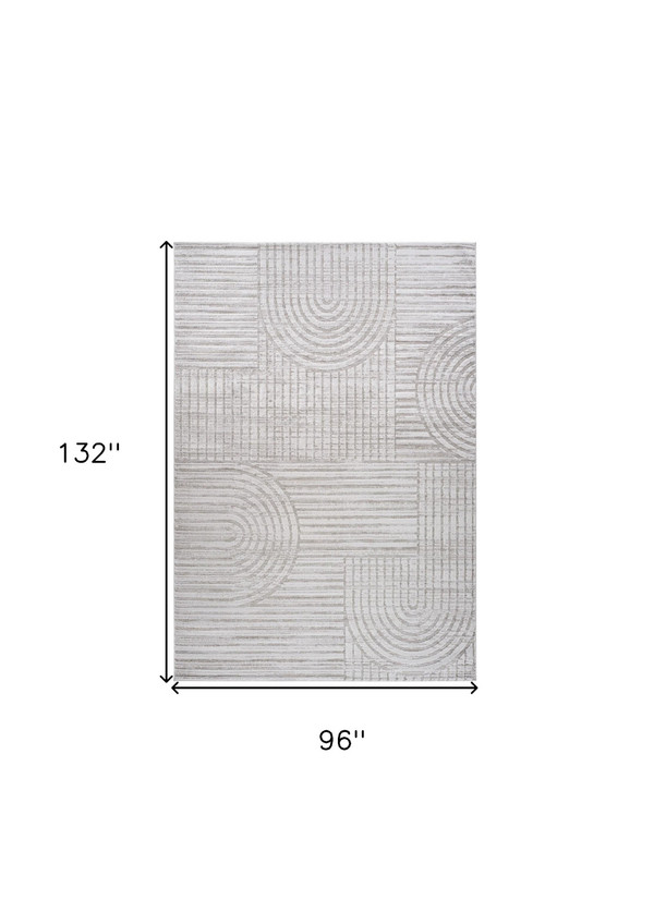 8' X 11' Gray Abstract Worn/Fade Area Rug N270-558438