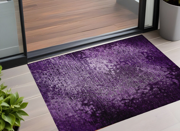 3' X 5' Purple Washable Non Skid Indoor Outdoor Area Rug N270-563514