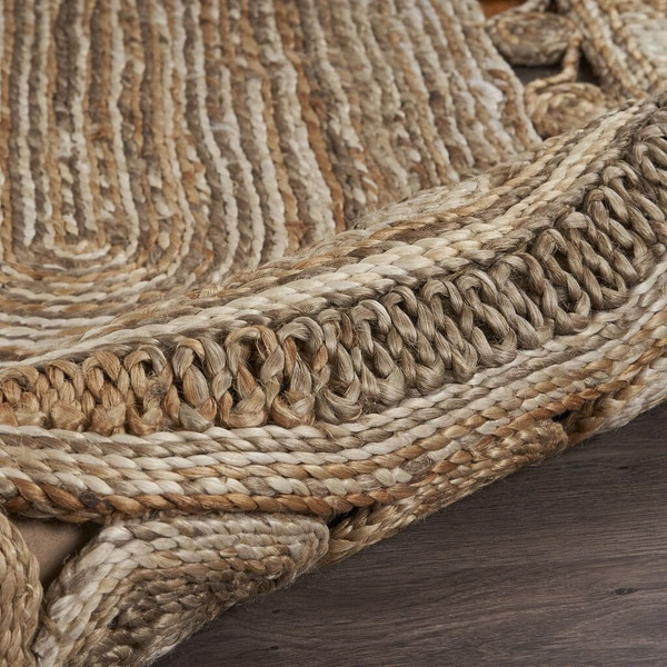 7' Natural Round Hand Braided Area Rug N270-395178