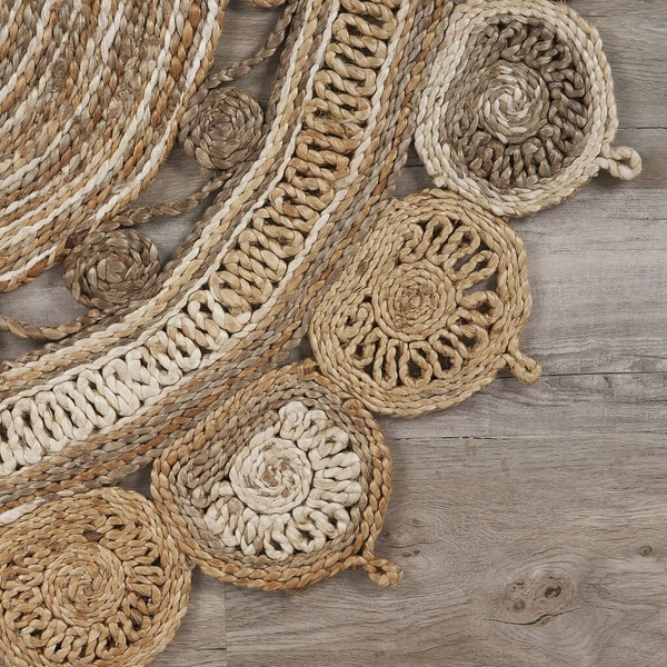7' Natural Round Hand Braided Area Rug N270-395178