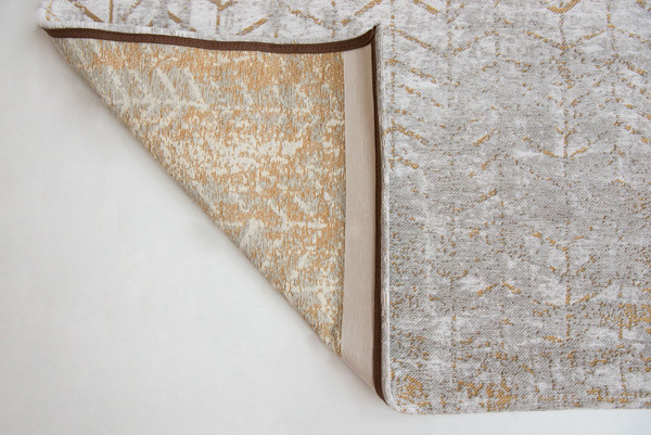 9' X 13' Gray and Yellow Chevron Non Skid Area Rug N270-548561