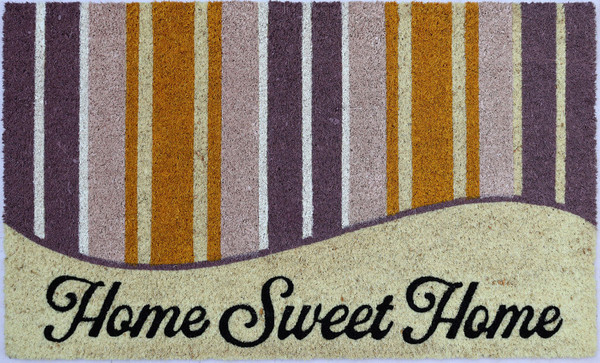 18" X 30" Beige and Black Coir Home Sweet Home Outdoor Door Mat N270-572251