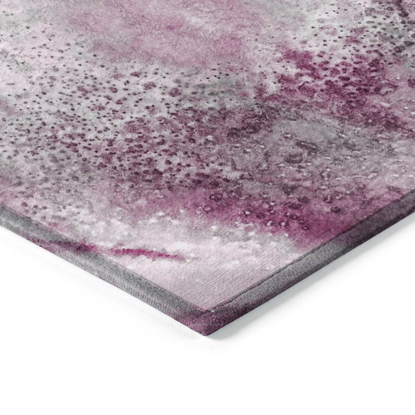 3' X 5' Pink Abstract Washable Non Skid Indoor Outdoor Area Rug N270-559598
