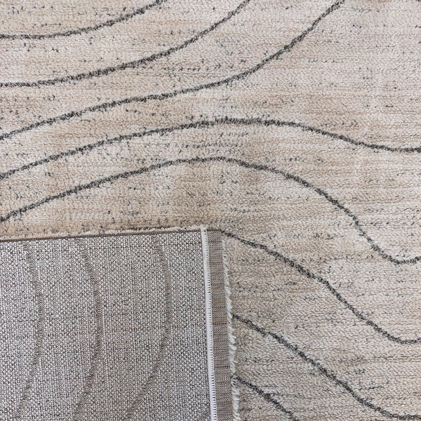 5' X 8' Cream and Beige Abstract Area Rug N270-570064
