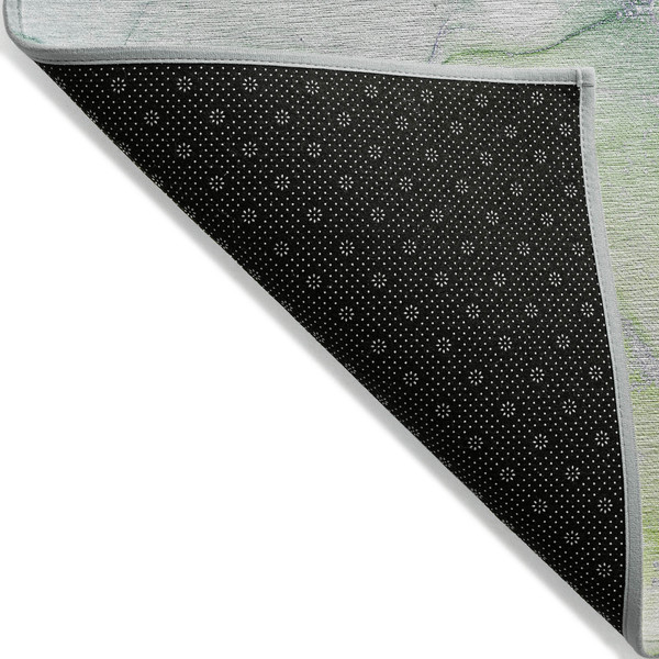 5' X 8' Green Abstract Washable Non Skid Indoor Outdoor Area Rug N270-560215