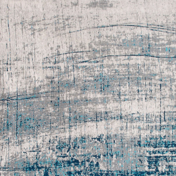 7' X 9' Blue and Gray Abstract Non Skid Area Rug N270-548407
