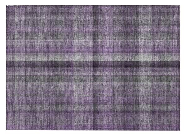 2' X 3' Purple Plaid Washable Non Skid Indoor Outdoor Area Rug N270-562236