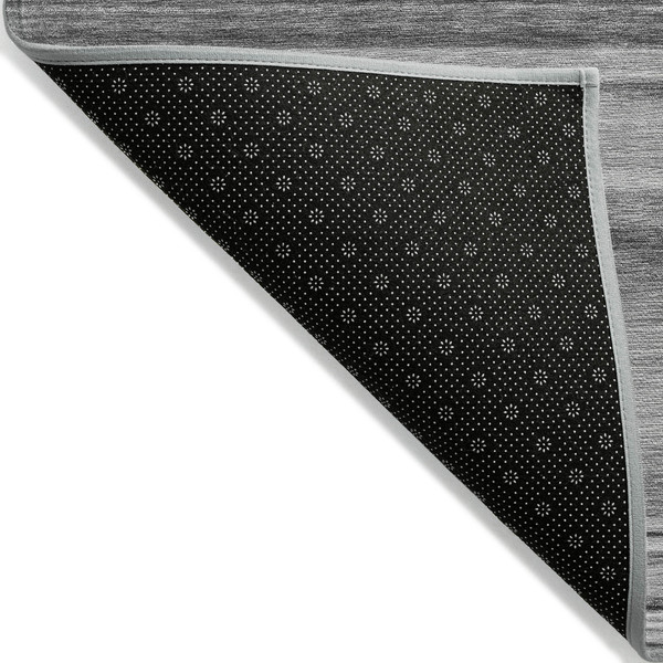 5' X 8' Gray Striped Washable Non Skid Indoor Outdoor Area Rug N270-561018