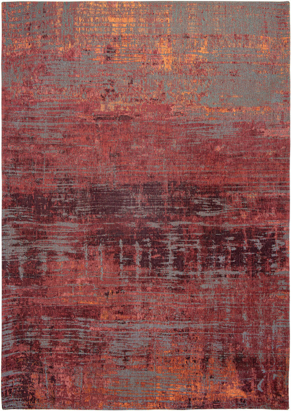 6' X 8' Red and Gray Abstract Non Skid Area Rug N270-548614