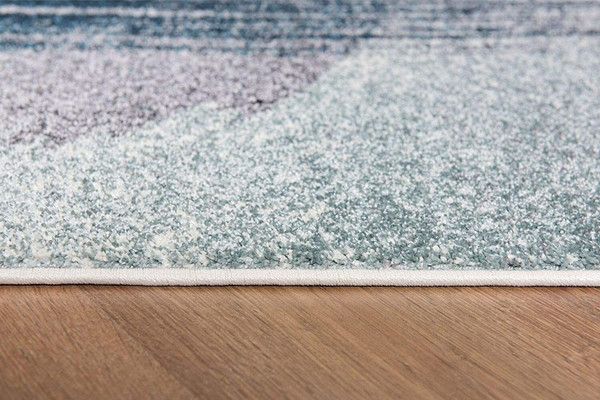 8' X 11' White And Blue Abstract Strokes Area Rug N270-390317