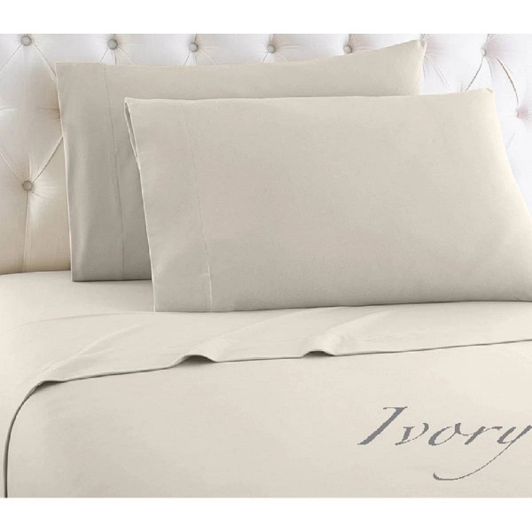 Queen Ivory 100-Percent Egyptian Cotton 1000 Thread Count 4-Piece Sheet Set Q280-QVCSE545328176