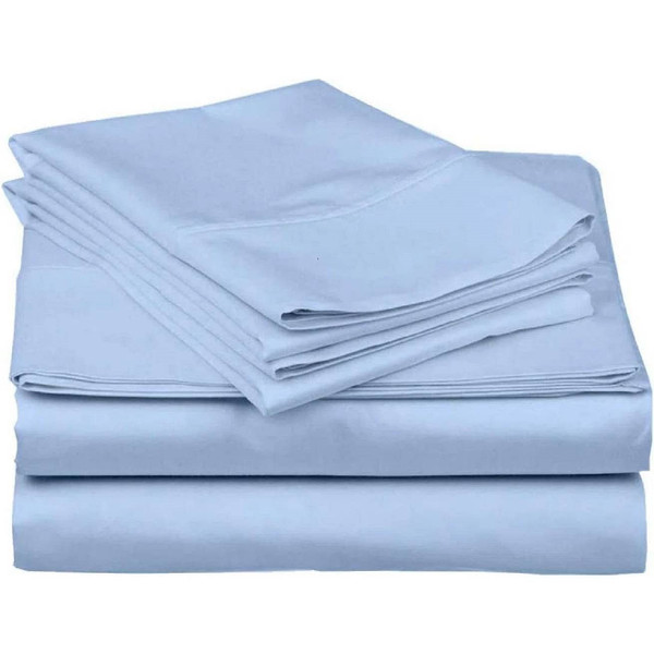 Twin Blue 100-Percent Egyptian Cotton 1000 Thread Count 3-Piece Sheet Set Q280-TWBLECS36482591
