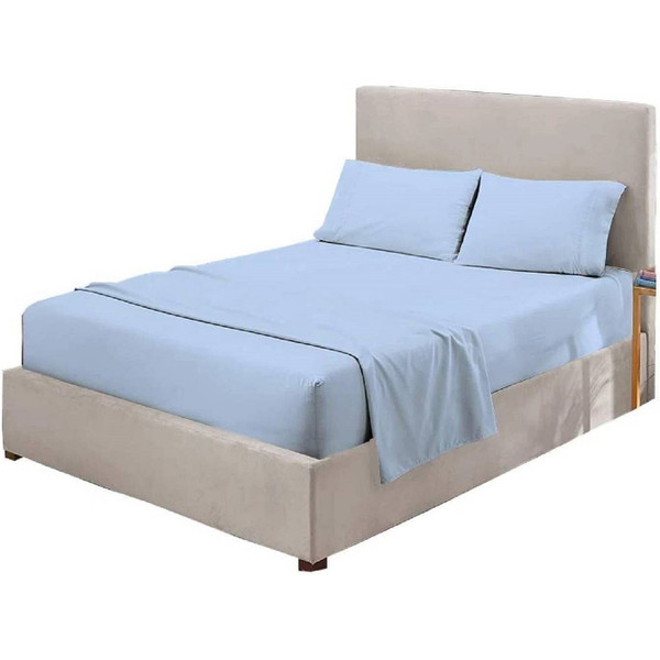 Twin Blue 100-Percent Egyptian Cotton 1000 Thread Count 3-Piece Sheet Set Q280-TWBLECS36482591