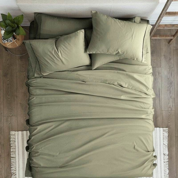 Twin Sage 4 PCS Soft Wrinkle Resistant Microfiber/Polyester Sheet Set Q280-GRTW1922