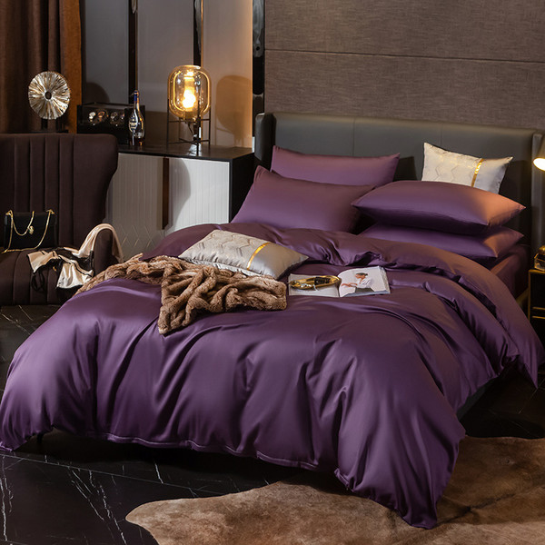 Color: Imperial purple, Size: Standard fourpiece set - Sheet Pillowcase Xinjiang Cotton Four-piece  Q119-CJCZ122922101AZ