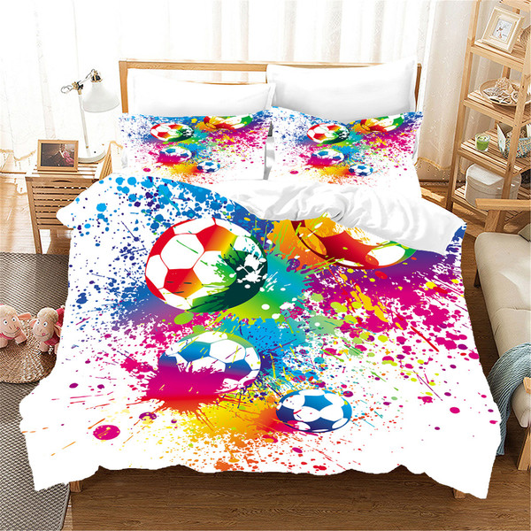 Color: F, Size: 150X200 - Sports Football Series Three-piece Bed Q119-CJCZ116990933GT