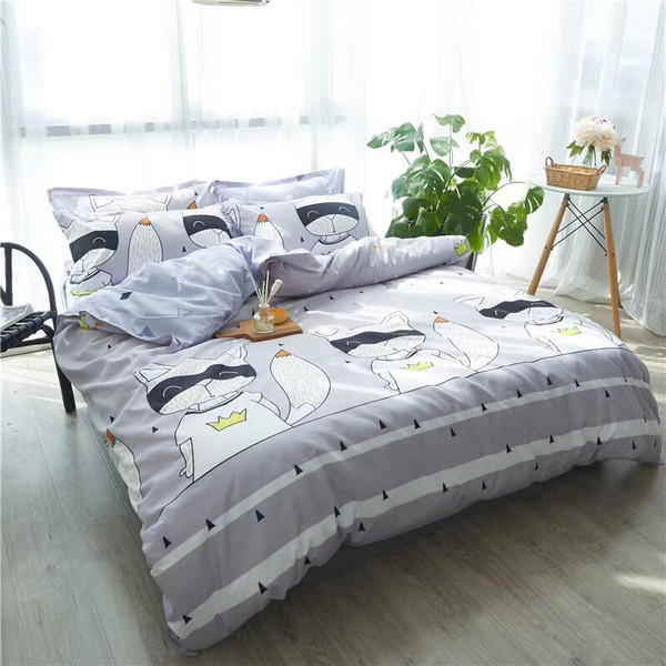 Color: Gray, Size: 180x220cm - Aloe cotton simple four-piece suit Q119-CJJJJFCZ00067-Gray-180x220cm