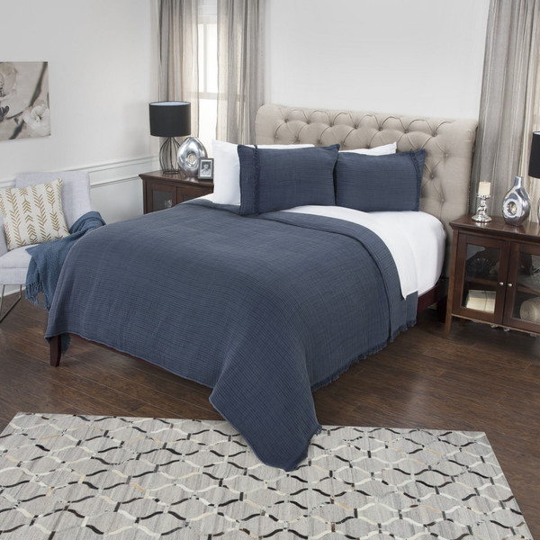 Indigo Queen 100% Cotton 300 Thread Count Machine Washable Down Alternative Comforter N270-479901