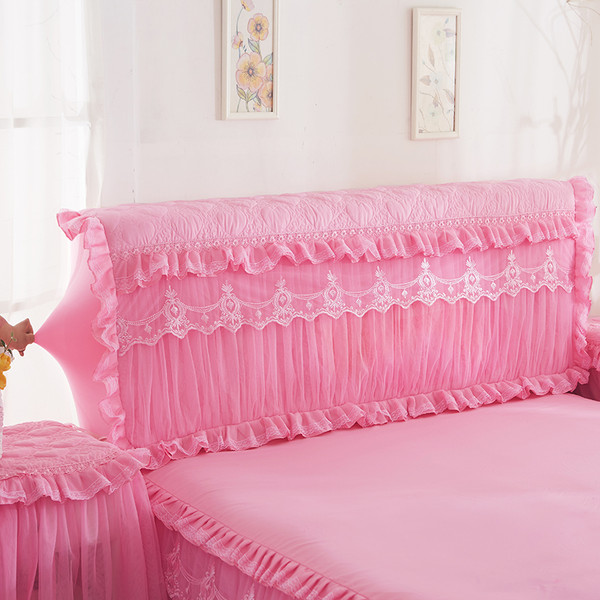 Color: Pink, Size: 200cm - Korean Version Of The Princess Quilted Thickened Elastic All-inclusive B Q119-CJCZ123048414NM