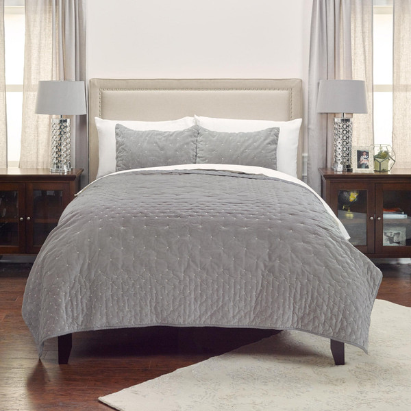 Gray Queen 100% Cotton 300 Thread Count Dry Clean Only Down Alternative Comforter N270-480109