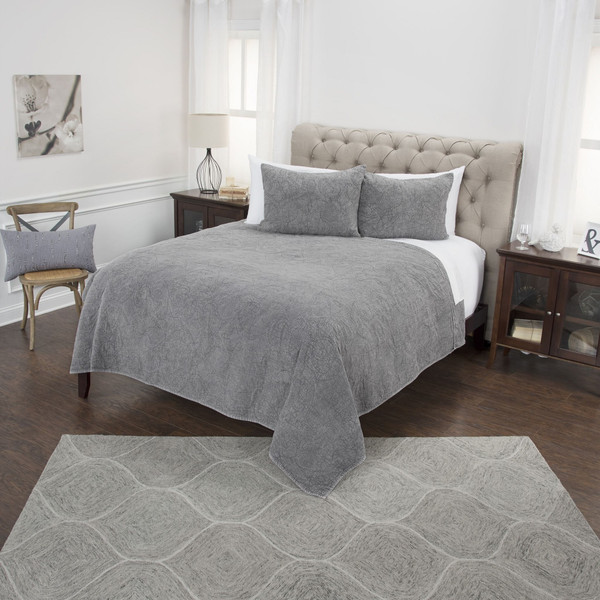 Gray Queen 100% Cotton 300 Thread Count Machine Washable Down Alternative Comforter N270-479882