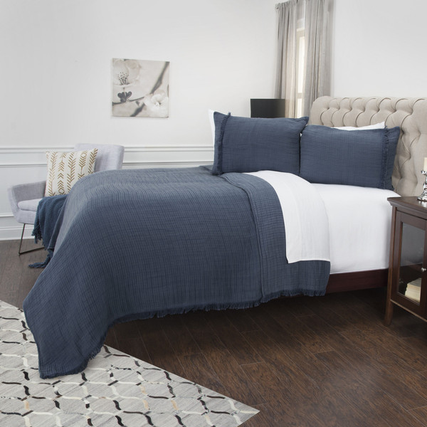 Indigo King 100% Cotton 300 Thread Count Machine Washable Down Alternative Comforter N270-479899