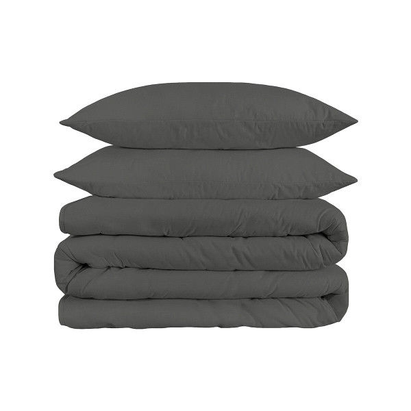 Gray King Cotton Blend 1500 Thread Count Washable Duvet Cover Set N270-528222