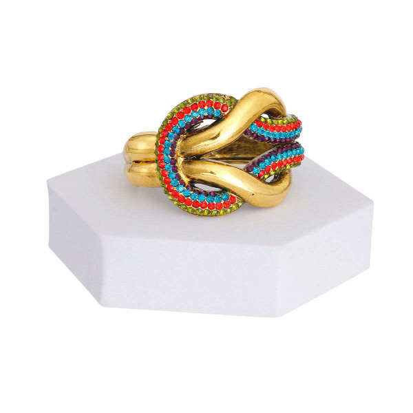 Burnished Rhinestone Knot Cuff T226-9485754663231