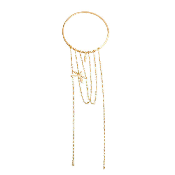 Gold Leaf Draped Chain Arm Cuff T226-9485620281663