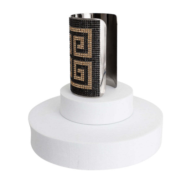Greek Key Glamour Cuff - Gold and Black T226-9485711802687