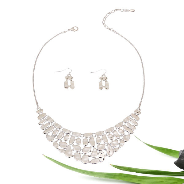 Silver Metal Link Collar Set T226-9485892485439